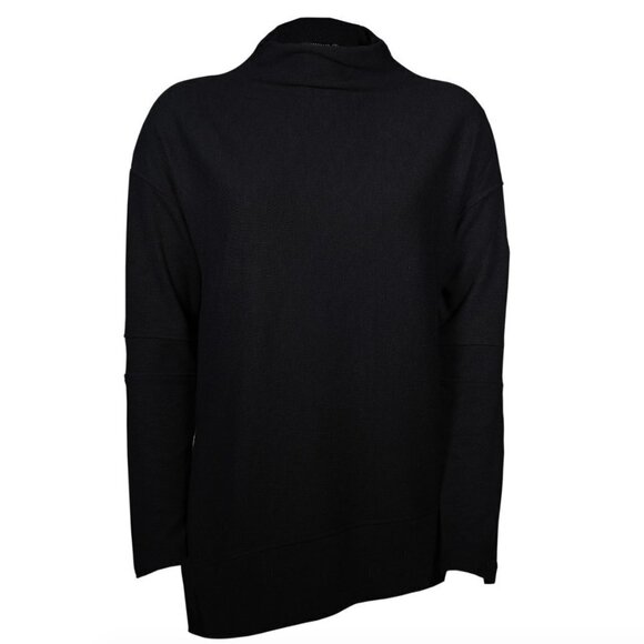 Levelwear Lana Asymmetrical Mock Neck Pullover Black - Picture 1 of 10